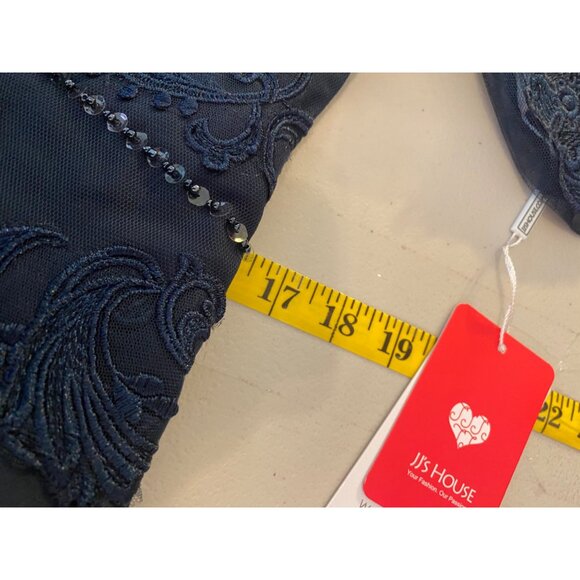 NWT JJs House Maxi Dress Blue Lace A-Line Sequin Accent Small - Picture 10 of 13
